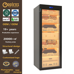 Luxury Constant Temperature Humidity Cigar <b>Cabinet</b> Cedar Wood Humidors Electric Stainless Steel App-Controlled 163L Capacity - Product Image 1