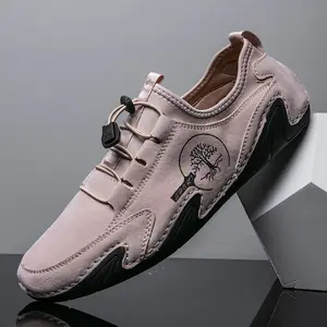 Yeni deri moda rahat ayakkabılar erkek ofis yürüyüş ayakkabısı yumuşak ve rahat kaymaz marka özel kabul