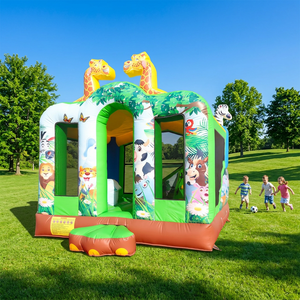 Castello Gonfiabile Commerciale a Tema Giungla con Scivolo Asciutto per Bambini - Combo Giungla da Esterno - Product Image 1