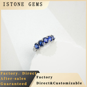 S925 Silver Oval Cut <b>Sapphire</b> Rhodium Plated Classic <b>Ring</b> - Product Image 6