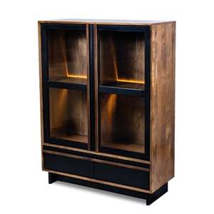 Meubles de salon haut de gamme, armoire italienne moderne avec porte vitrée, cave à vin artisanale, produit en gros pour salle à manger - Product Image 4