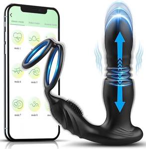 Vibrateur anal télescopique HULAMY à télécommande pour hommes avec masseur de <span class=keywords><strong>prostate</strong></span>, 10/10 vibrations et étirements, charge magnétique USB - Product Image 4