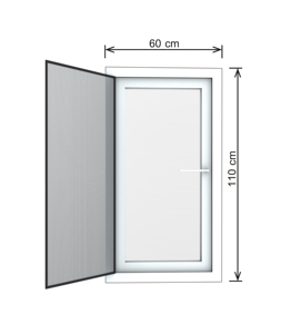 Fenêtre à battant HOFFEN PRO en PVC 60x110 blanche avec vitrage en filet, insonorisée, étanche, isolation thermique - Product Image 1