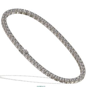 Collar de Tenis GRA con Diamantes de Moissanita Redondos Plateados de 7 mm, Collares de Moissanita Sintética (cultivada en Laboratorio) - Product Image 3