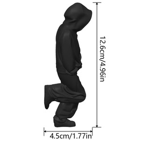2026 Gzyuyou Ensemble de figurines Le Penseur Sans Visage, Décoration en plastique noir et blanc pour bureau d'ordinateur, couloir et collectionneurs - Product Image 4