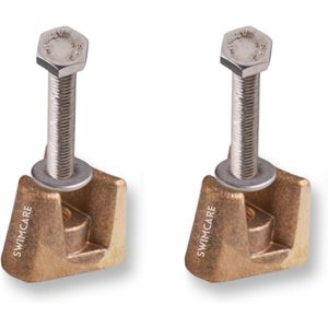 Anclaje de cuña para barandilla de escalera de piscina Swimcare de latón, 1.06 x 0.925 x 1 pulgada, con tornillo BSW de 5/16 para piscinas enterradas - Product Image 1
