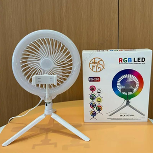 Anillo de Luz LED de Escritorio al por Mayor con Ventilador RGB y Soporte para Teléfono Móvil para Maquillaje, Belleza y Vlogs - Product Image 1