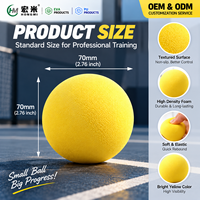 Balle de pickleball en mousse haute densité de 70 mm, balle de rebond solide pour entraînement en salle, fabrication OEM ODM, vente en gros