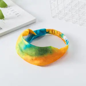 Thời trang tie-nhuộm in ấn sợi nhỏ thể thao headbands cho phụ nữ sweatband cho chạy Yoga Workout phòng tập thể dục tập thể dục