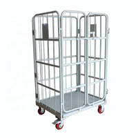 Chariot pliable en acier robuste capacité de 500kg équipement logistique pliable de pulvérisation électrostatique chariot à rouleaux de 500kg