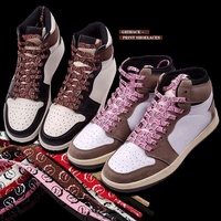 Lacets de chaussures imprimés de dessins animés, lacets de baskets athlétiques, lacets de chaussures décontractés, lacets amusants, thème TS Cactus Jack AF, lacets de chaussures 120/140/160/180CM