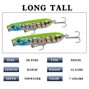 Leurres <span class=keywords><strong>de</strong></span> pêche Topwater crayon <span class=keywords><strong>Popper</strong></span> leurres <span class=keywords><strong>de</strong></span> pêche en plastique, appât crayon <span class=keywords><strong>de</strong></span> marche, <span class=keywords><strong>leurre</strong></span> <span class=keywords><strong>de</strong></span> pêche crayon - Product Image 2