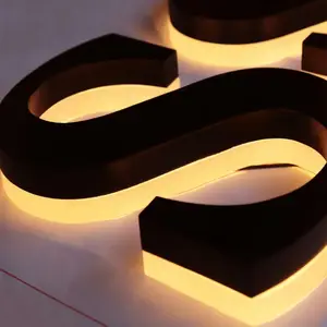 2024 Unternehmenslogo Hintergrund-Wandaufkleber 3D LED-Platte Acryltext 3D 3D-Schilder