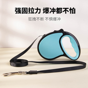 Laisse rétractable automatique pour animaux de compagnie, bleu ciel, matériau ABS, pour chiens de petite et moyenne taille - Product Image 4