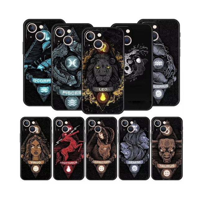 Aries Leo Libra Pisces Virgo Capricorn Aquarius Cover UV Printing Sublimation Phone Case for iPhone 11 12 13 14 15 16 Pro Max