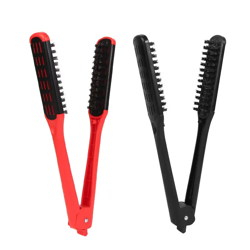 New hot sale MINI straightening hair brush double side boar bristle styling salon brush hair private logo branding