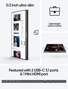 Moniteur Portable Arzopa 15.6 pouces 60HZ IPS HDR 1920X1080 <span class=keywords><strong>Full</strong></span> <span class=keywords><strong>HD</strong></span> USB type-c moniteur de jeu écran de soins des yeux pour ordinateur portable Mobile - Product Image 6
