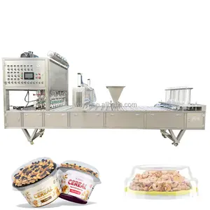 LG-GF302 Food Industry Packing With High Speed Automatic Packaging Food Plastic Rotary Cup Tray Filling And Sealing Machine