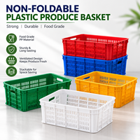 Organisateur de fruits pour la cuisine, caisse en plastique non pliable, tressée, respirante, grande capacité, empilable, panier à légumes écologique