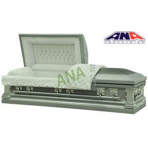 Ataúd Metálico Funerario Personalizado ANA con Acabado Negro y Plateado, Compra Ataúdes con Asas - Product Image 6