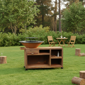 Vente directe en gros : <span class=keywords><strong>Grande</strong></span> <span class=keywords><strong>plancha</strong></span> <span class=keywords><strong>de</strong></span> jardin en acier Corten avec cuisson multi-zones - Product Image 4