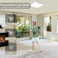 Plafonnier LED à détecteur de mouvement avec télécommande sans fil, luminaire moderne pour intérieur, forme carrée, intensité réglable