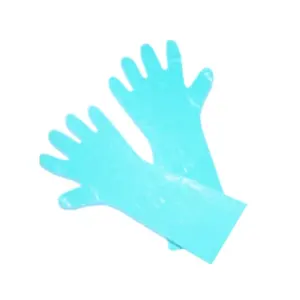 Long Arm Animal Sleeve Disposable Plastic Gloves 100 pcs Bule LDPE Film Medical Examination Gloves