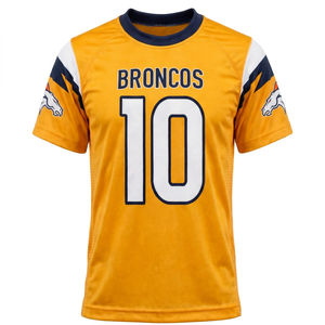 Wholesale American Football Jersey Custom Team Uniform <b>Gold</b> Navy Sports Jersey Short Sleeve Performance Football <b>Shirt</b> Men Women - Product Image 1