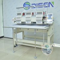 Machine à broder plate informatisée à 3 têtes, 12 aiguilles, haute vitesse, écran LCD, moteur, usage domestique, changement automatique de couleur du fil