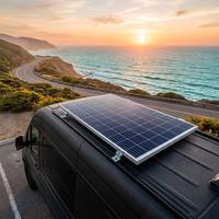 Panneau solaire monocristallin de nouvelle génération 100W, cadre rigide blanc, haute efficacité, module PV mono pour système hors réseau, maison, camping-car