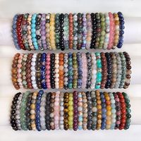 Bestseller Natürliches 8mm Rundes Perlenarmband Heilendes Edelstein-Yoga-Armband Verstellbares Armband aus Verschiedenen Materialien Kristall für Frauen Geschenke
