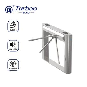 높은 안전 완전 자동 얼굴 인식 QR 액세스 제어 스테인레스 스틸 보행자 슬림 반 높이 삼각대 개찰구 게이트 - Product Image 2