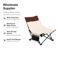 Chaise de camping pliante rapide pour fournisseur en gros, avec cadre en acier léger, siège large en toile et poche latérale