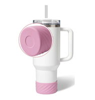 Manchon de bouteille d'eau en silicone personnalisé, globe à neige thermique, 20 OZ 40 OZ, accessoires pour gobelet avec paille et poignée, technique de sublimation