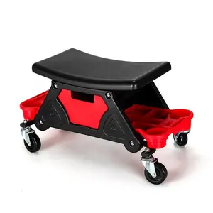 Adjustable Garage Auto Shop Mechanic Rolling Tool Creeper Seat adjustable seat with Tool storage box