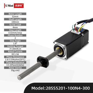 Petit moteur pas à pas à boucle fermée UMOT de 28mm avec poussée Nema 11 70N-Tr8x4-100mm assemblage de moteur pas à pas à vis avec ensemble d'encodeur - Product Image 2