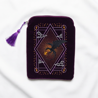 Pochette en velours brodée sur mesure avec fermeture éclair, sac de transport pour liseuse électronique, étui pour livre, couverture de livre