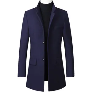 Men's Stylish Single Breasted Wool Walker Coat Thick Winter Jacket 4 Colors