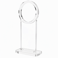 Support de présentation circulaire transparent en acrylique personnalisé pour écharpes, présentoir de comptoir pour accessoires de mode de boutique avec base à logo OEM