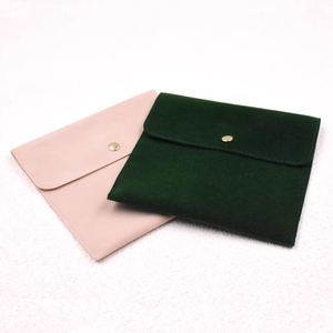 Bestpackaging Custom logo Microfiber Suede Jewelry Packaging Pouch <b>Envelope</b> Jewel <b>Gift</b> Bag Flap Jewelry Pouch Snap Button - Product Image 3