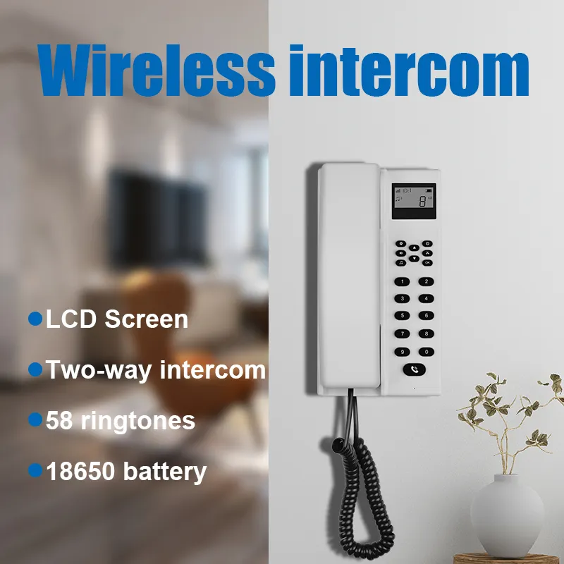 433MHz Audio citofono telefono senza fili telefono sicuro microtelefono estensibile a lungo raggio per Home Warehouse Office Factory Hotel