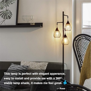 モダン高級アメリカ素朴なアンティーク工業用ツリーデザインLEDフロアランプE26ベースアイロンリビングルーム寝室オフィスホテル - Product Image 3