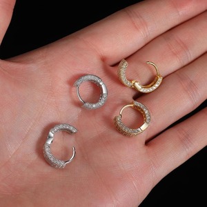 Boucles d'oreilles pendantes hip-hop en diamant véritable sur mesure, en argent sterling, bijoux fins pour cadeau de mariage ou d'anniversaire - Product Image 2