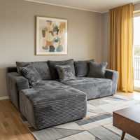 Sofá Moderno en Forma de L, Compresible, para Espacios Pequeños, Apartamentos y Salas de Estar, para 2-3 Personas, Fácil de Mover, Lavable, para Uso en Hoteles