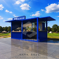 Kiosque commercial mobile moderne en conteneur maritime de 20 pieds ou 40 pieds, préfabriqué sur mesure, pour café, restauration et commerce de détail, structure en acier