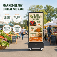Affichage numérique mobile extérieur à double écran, résistant aux intempéries IP65, 2000 nits, kiosque publicitaire Android