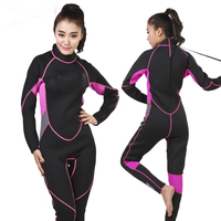 Combinaison de plongée longue en néoprène respirant de 3 mm pour couple unisexe rose bleu noir