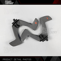 Volant en fibre de carbone mat personnalisé Rebel pour Dodge Ram TRX 1500 3500 4500 18-22 avec palettes de changement de vitesse et poignées en microfibre