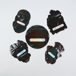 Tùy chỉnh 3.5g Logo Zip khóa nhựa bao bì Holographic Mylar túi không thường xuyên hình dạng trẻ em chết cắt túi Mylar - Product Image 2