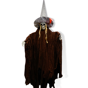 Accessoires animés pour Halloween Décoration grandeur nature Squelettes effrayants suspendus Activation sonore animatronique volante Halloween Animated Pr - Product Image 2